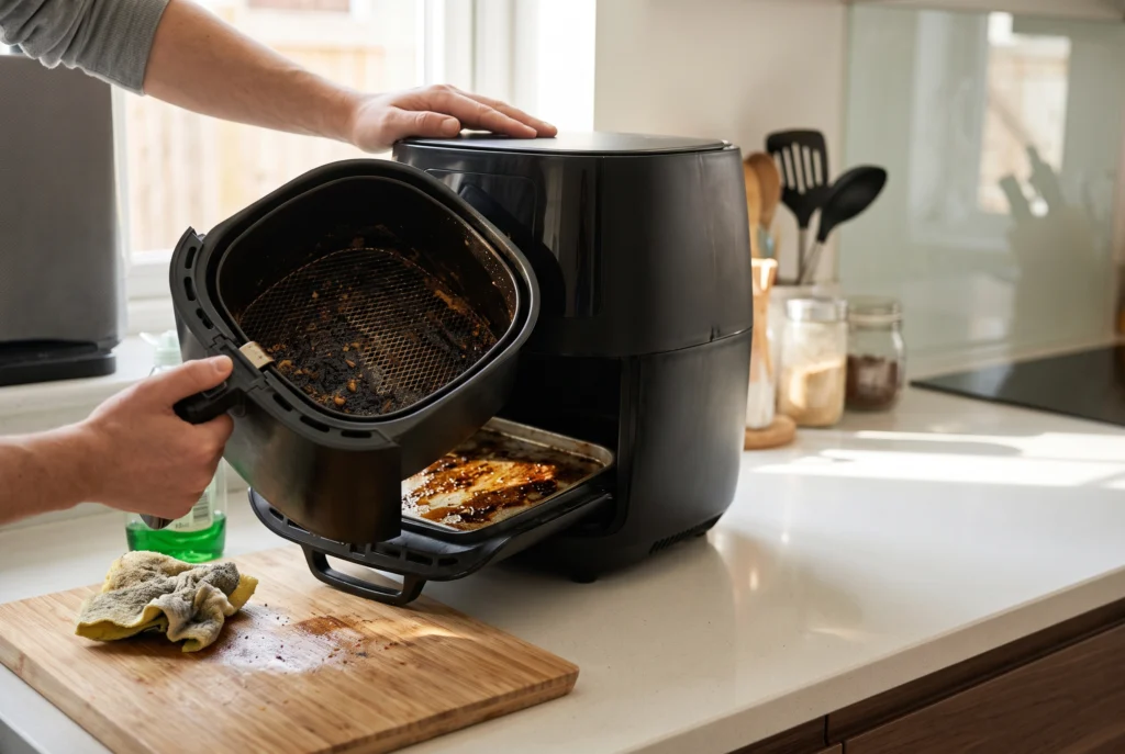 Air fryer soltando gordura